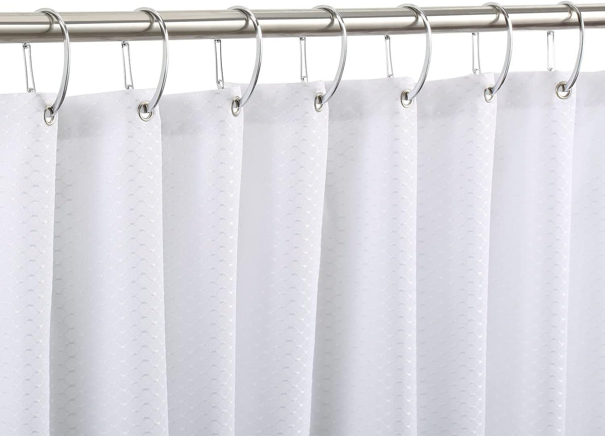 Silver Shower Curtain Rings, Rustproof Shower Curtain Hooks for Bathroom, ZESLMG Chrome Decorative Shower Hooks Rings for Shower Curtain Rod Hangers, Set of 12