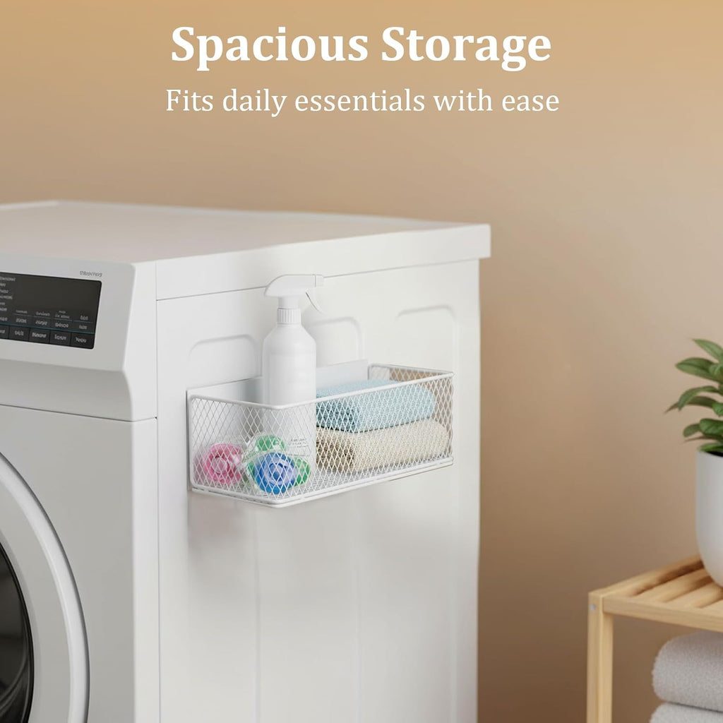 Magnetic Wire Storage Basket, Magnetic Shelf for Fridge Wash Machine Dryer