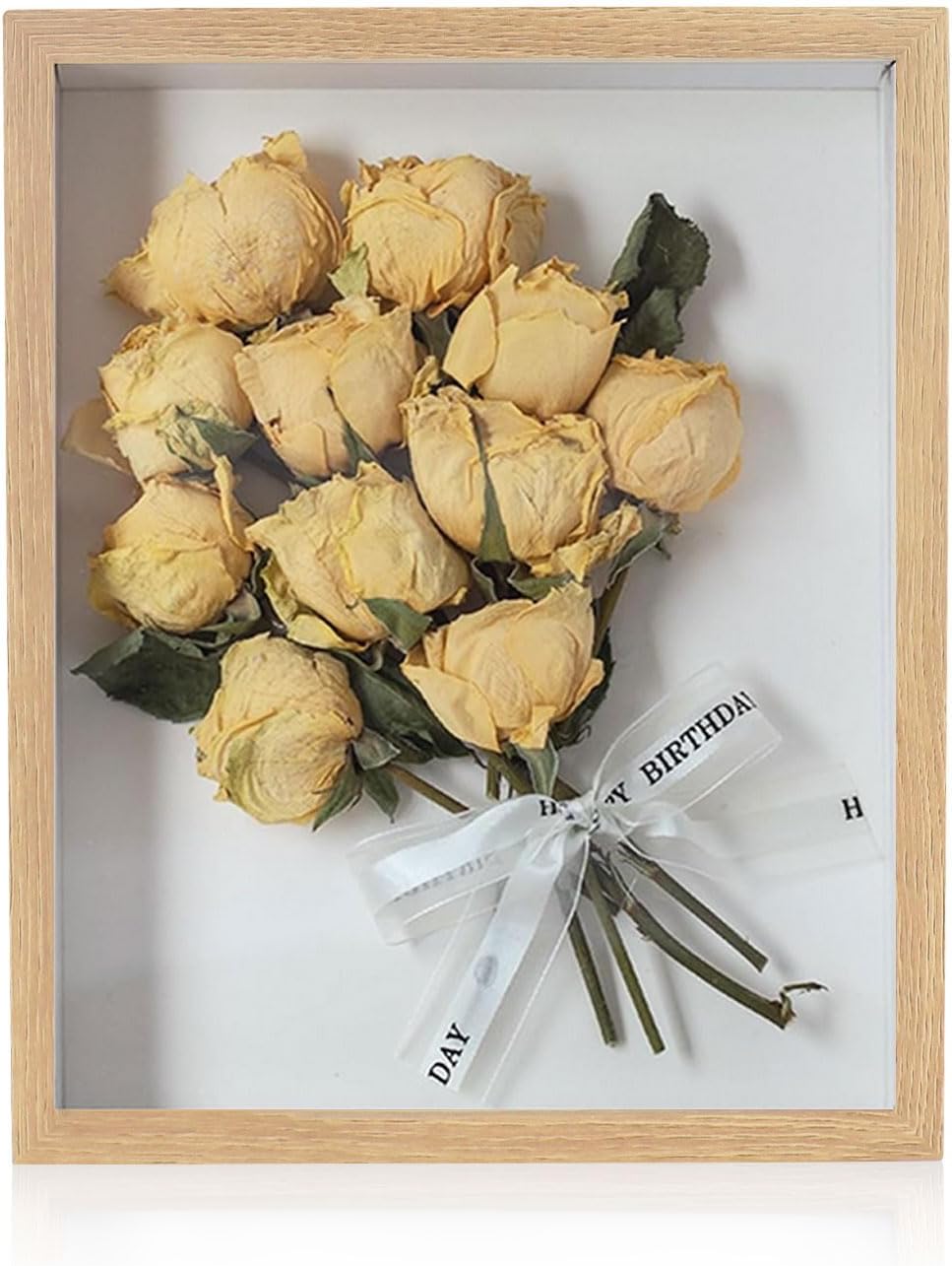 FuninCrea 8 x 10 Inch Shadow Box Frame, Wooden Shadow Boxes Display Cases Large 3D Box Frame for Tabletop Wall Hanging, Deep Shadow Box Memory Frame for DIY Crafts Photos Dry Flowers (Natural)