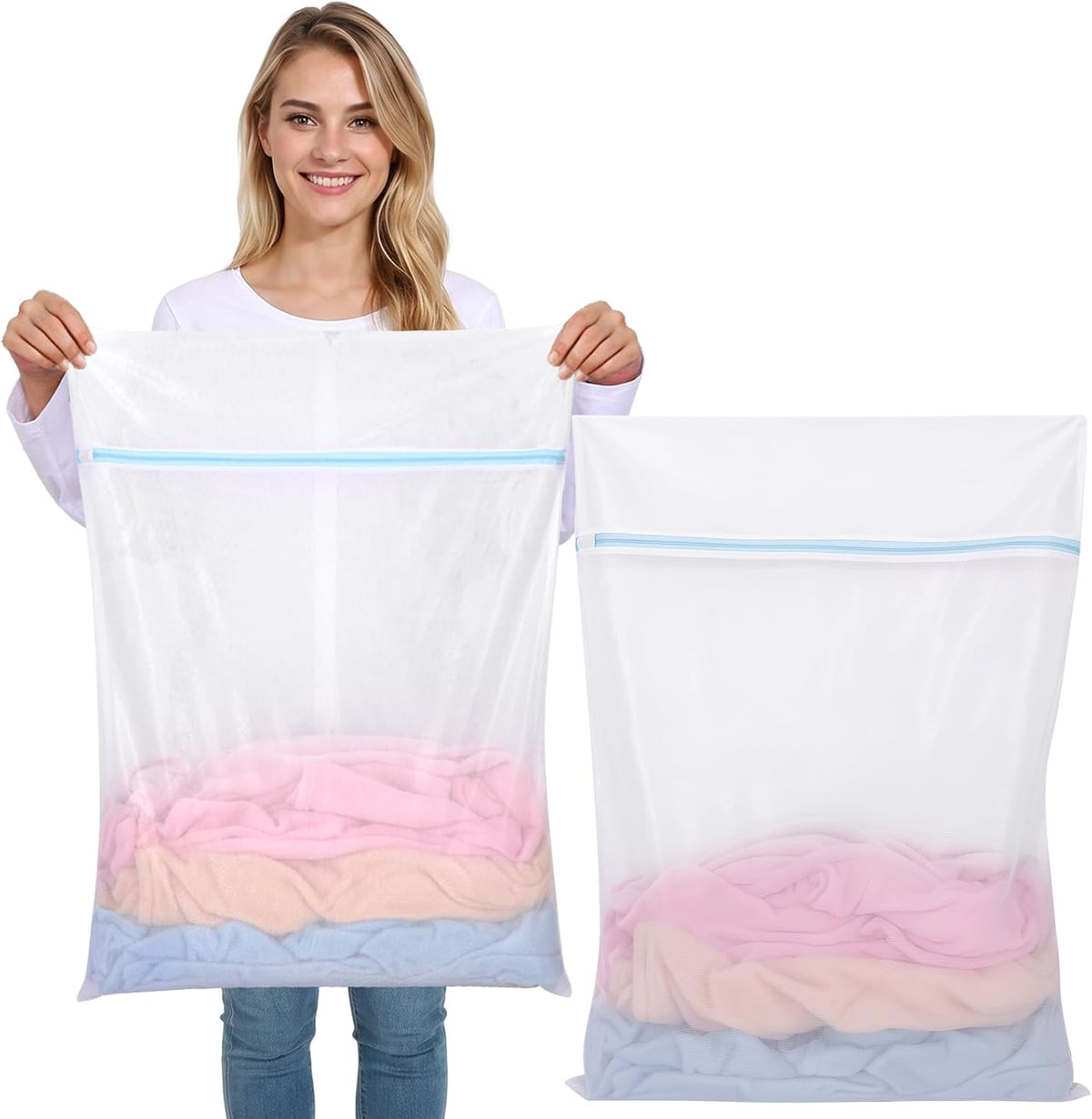 2 Pack XX-Large Mesh Laundry Bags for Delicates, Fine Mesh 24 x 32 Inches