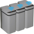 3 PACK - Small Trash Can with Lid for Bathroom - Automatic Trash Cans
