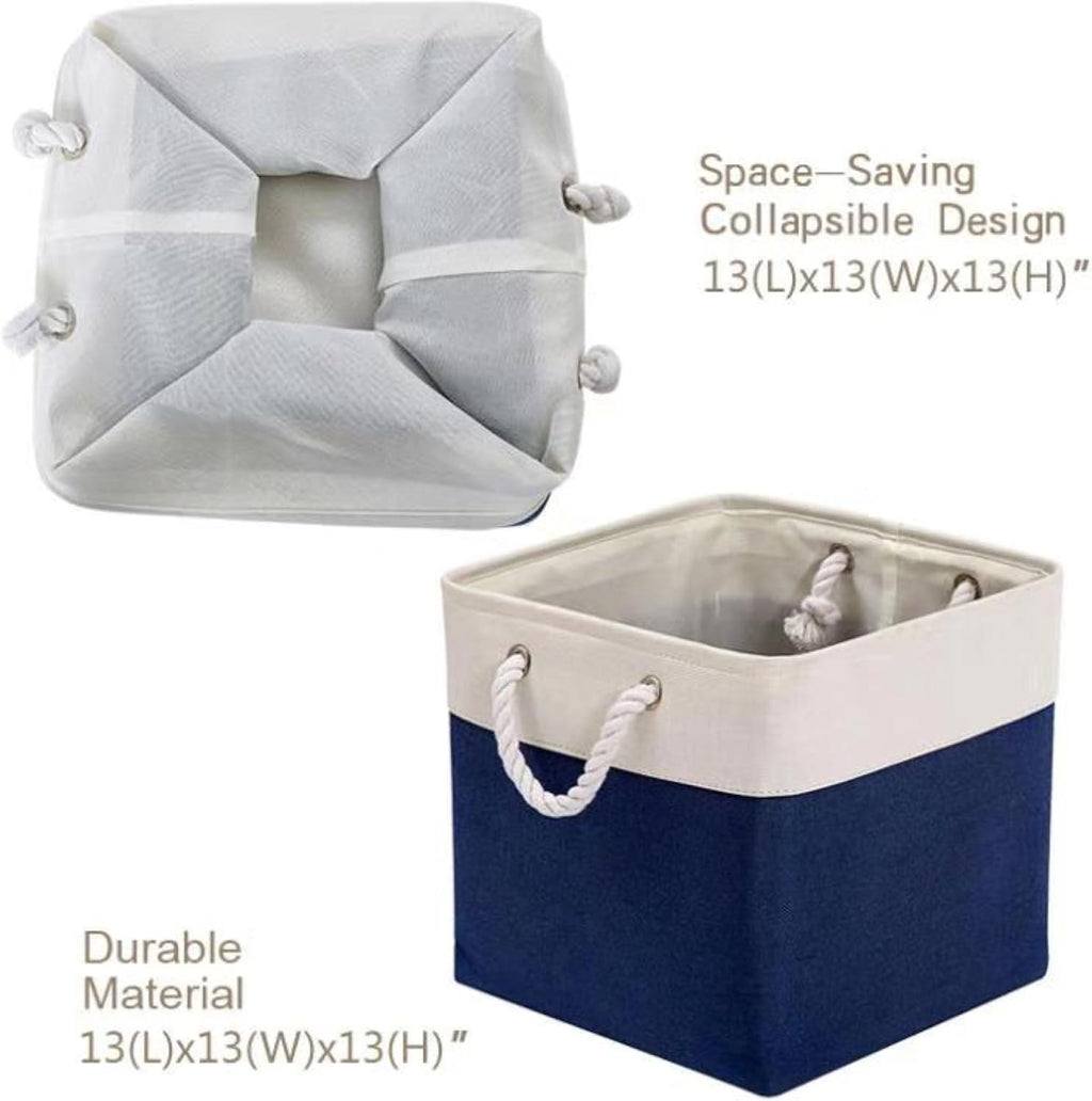 DECOMOMO Cube Storage Bin 13x13 with rope handles, Kallax Storage Cubes
