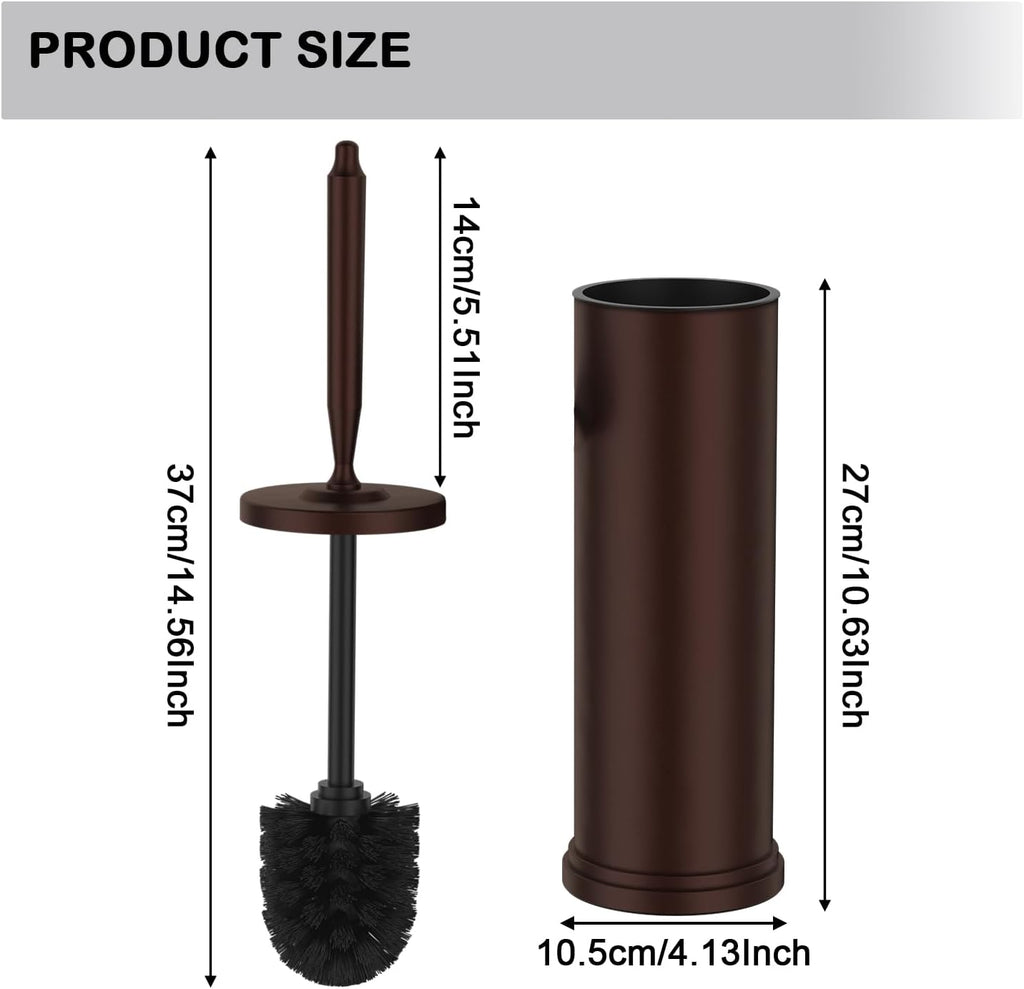 Stainless Steel Toilet Bowl Brush and Holder Set Scrubber Bronze Brown