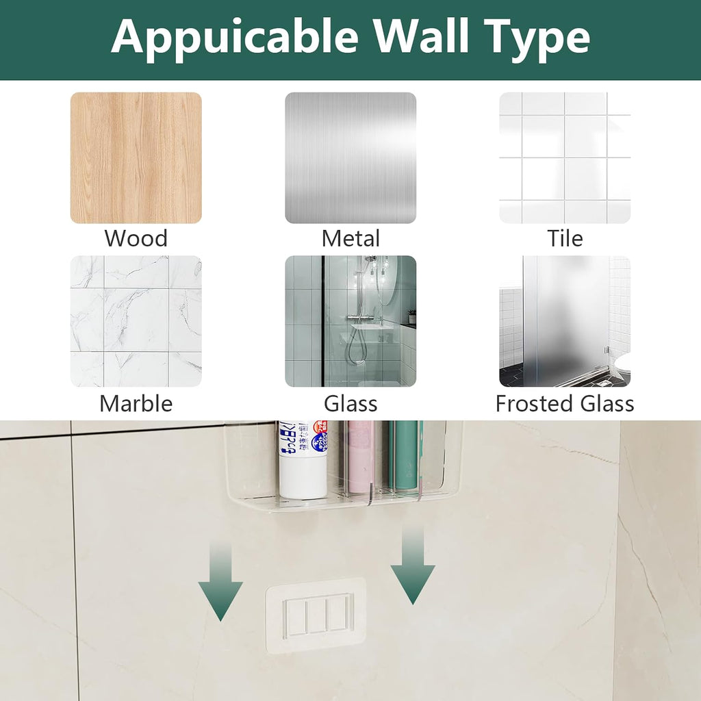 5 Slots Toothbrush Holders Wall Mounted for Bathrooms