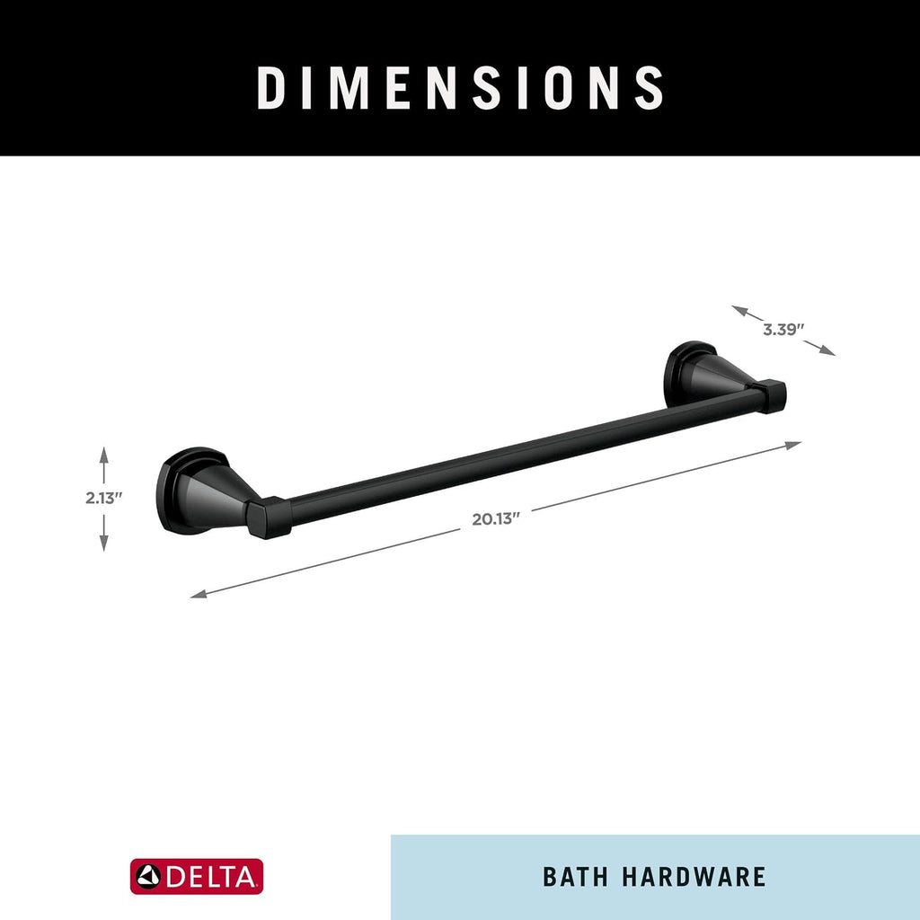 Delta Towel Rack | 18 Inch Matte Black Towel Bar for Bathroom, Kitchen | Esato Accessories