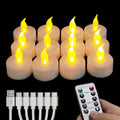 Rechargeable Tea Lights with Remote Timer,Battery Operated Flameless LED Tea Lights Candles with USB Rechargeable for Halloween,Christmas,Weddings,Birthdays 12-Pack(Warm Yellow)
