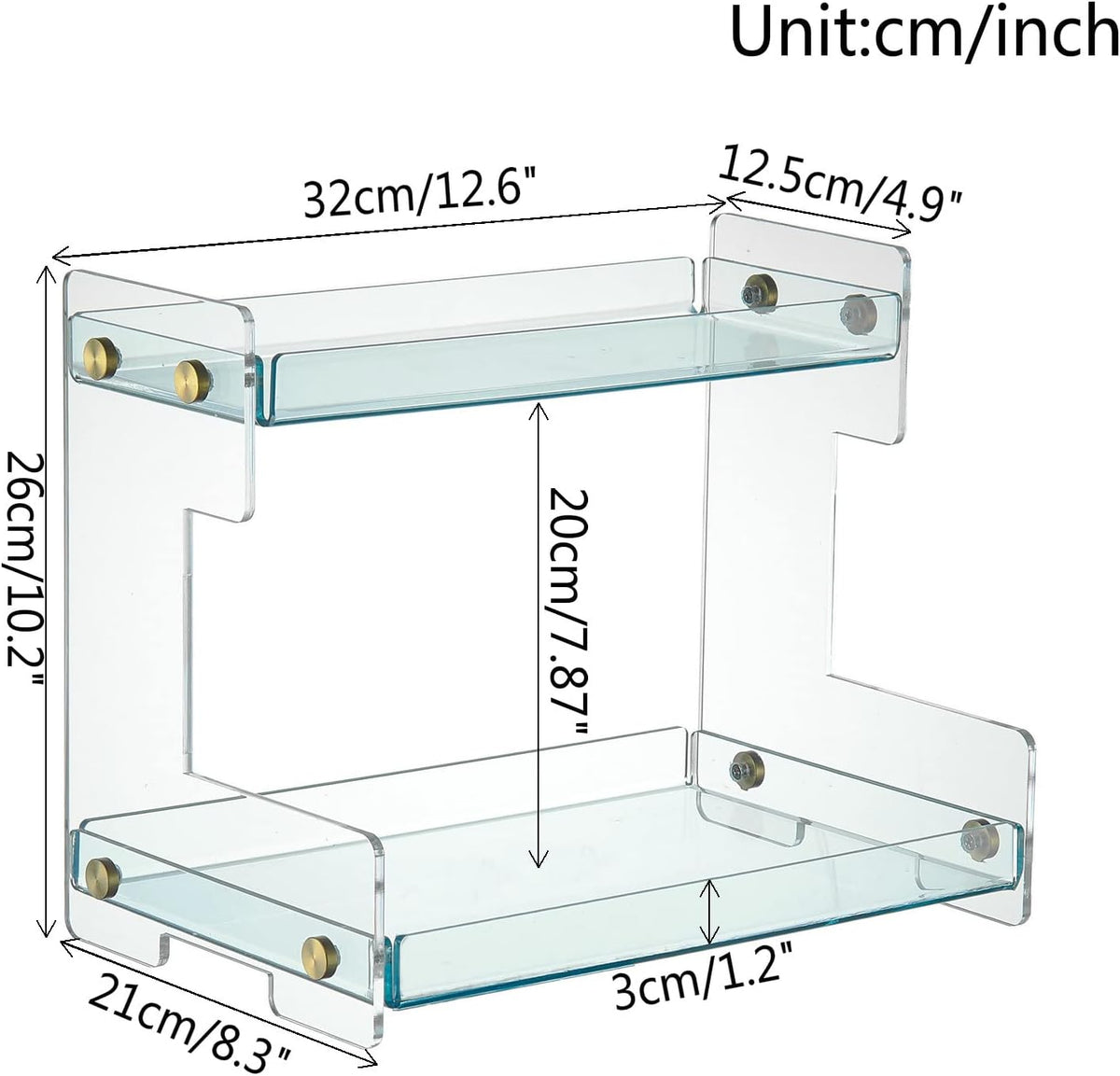 FFK Bathroom Organizer Countertop,2 Tier Bathroom Counter Organizer Kitchen Spice Rack Cosmetic Organizer,Countertop Storage Shelf for Bathroom, Kitchen, Living Room, Bedroom, Dressing Table