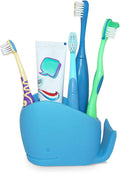Kids Toothbrush Holder, Cute Whale Toothbrush Holder for Kids, Silicone Animals Toothpaste Holder Organazer for Children Blue
