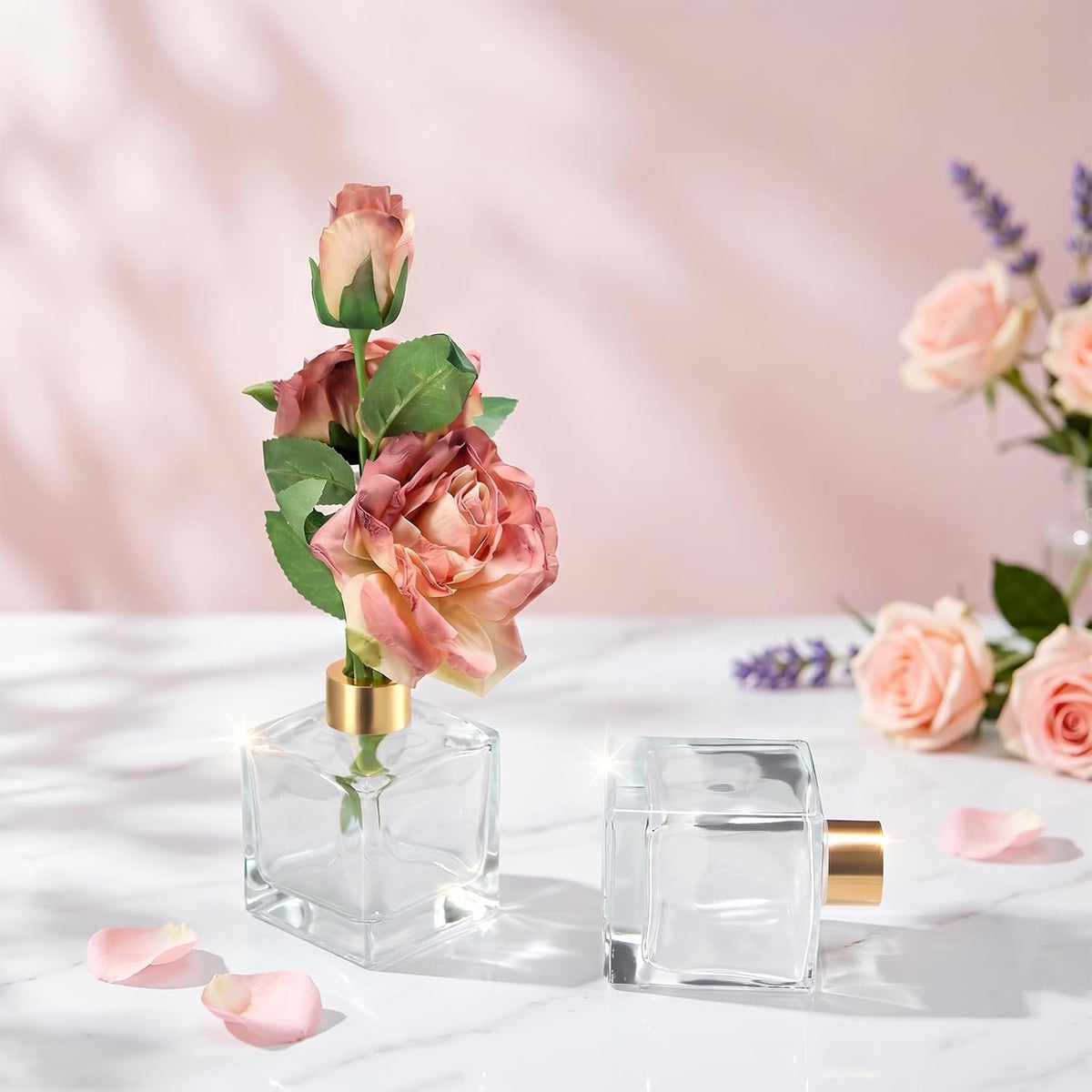 180ml Fragrance Glass Reed Diffuser Bottles Set of 4 Jars