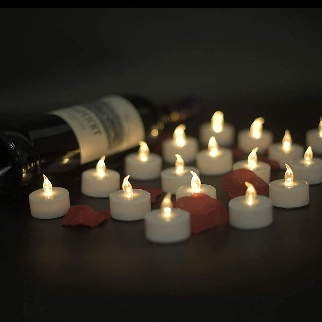 Battery Operated Flameless Tea Lights,Warm White 100Pack for Decoration