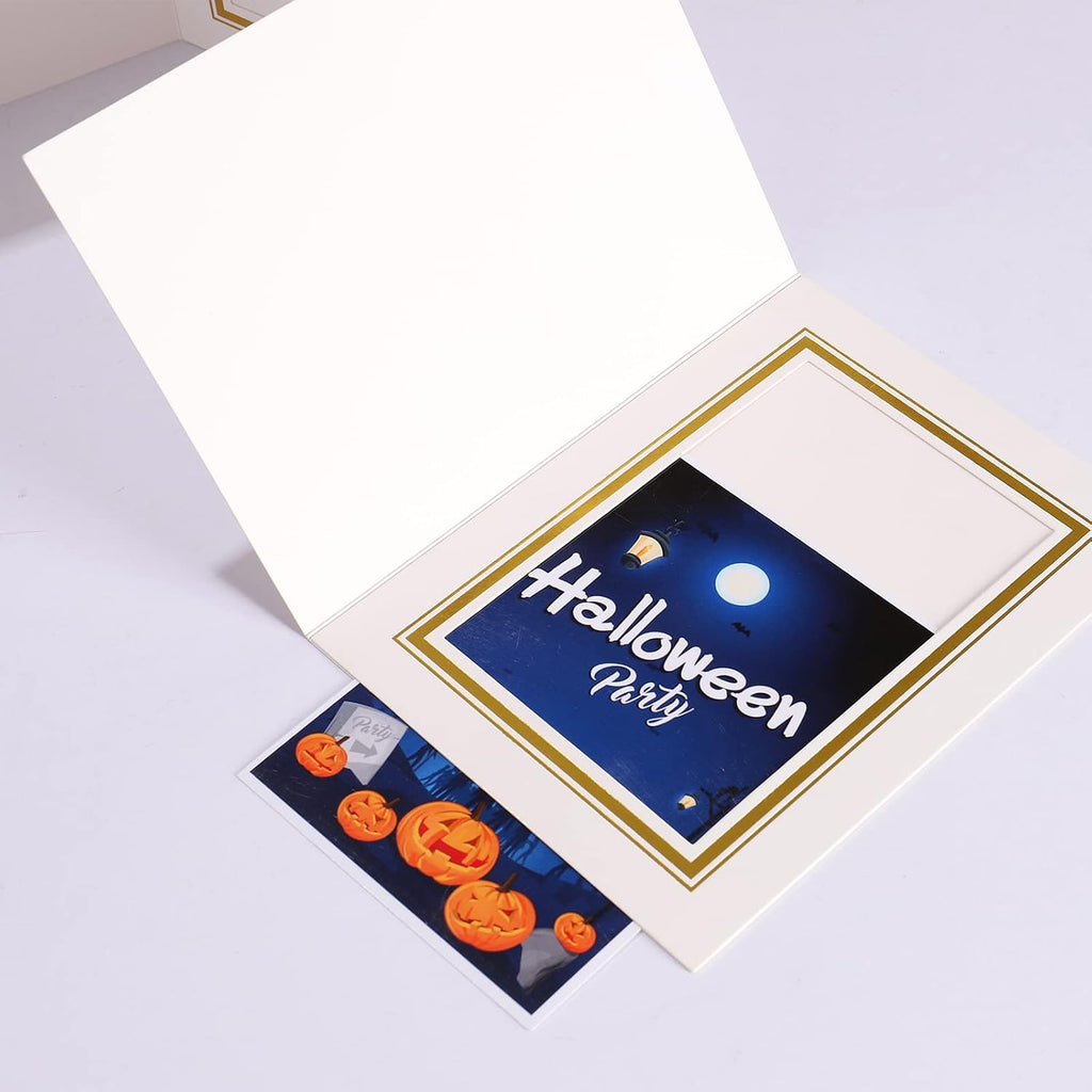 4x6 Photo Folder, White Cardboard Picture Frame, Vertical Paper Photo Frame Cards Pack of 12.