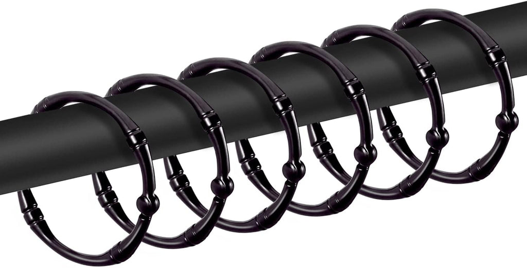 Bronze Shower Curtain Rings, Rustproof Shower Curtain Hooks for Bathroom, CHICTIE Metal Decorative Shower Hooks Hangers for Shower Curtain Rod,Set of 12 Circle Ring Design