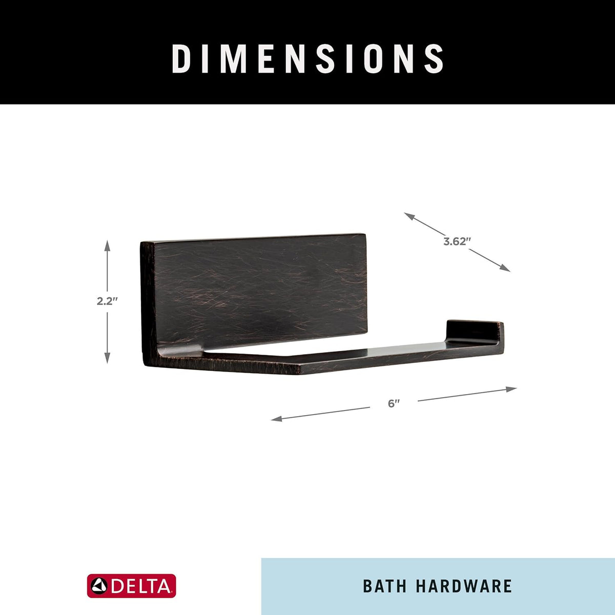 Delta Single Post Toilet Paper Holder | Venetian Bronze | Wall Mount | Vero Bathroom Accessories