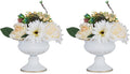NUPTIO White Compote Vase Centerpiece: Metal Urn Planter, 4.96" Tall, 2 Pcs