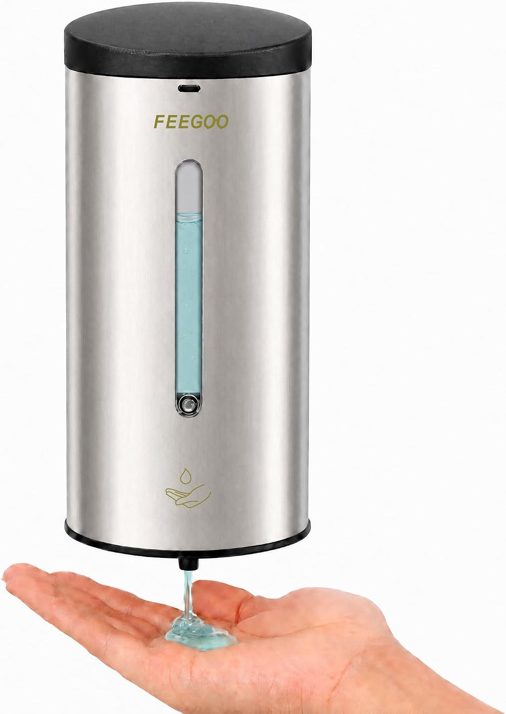 Touchless Soap Dispenser, 5-Level Output, Stainless Steel, Silver