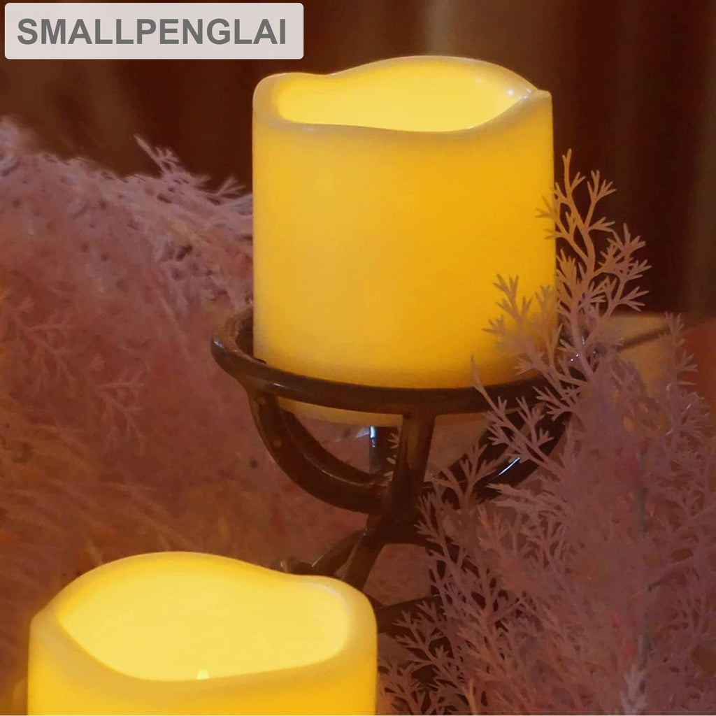 4 Pack Battery Operated Outdoor Indoor Flameless Pillar Candles, 3"x3"