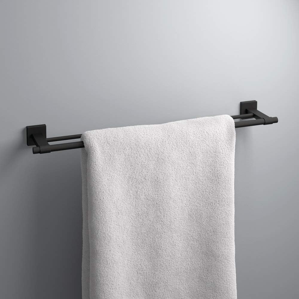Franklin Brass Maxted (1-Pack) 24" Towel Rack for Bathroom, Matte Black Double Towel Bar for Bathroom Wall Towel Holder Rod Wall Mounted Bathroom Accessories MAX25-FB