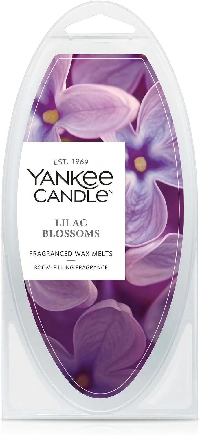 Yankee Candle Scented Wax Melts for Wax Warmers, Long Lasting Home Fragrance, Odor Eliminating Wax Cubes, Lilac Blossoms, 6 Count (Pack of 2)