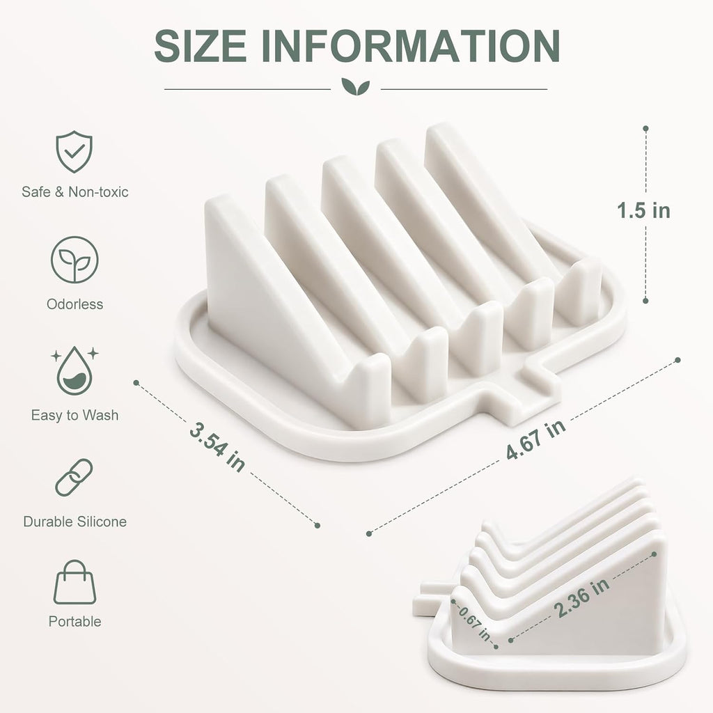 Silicone Soap Dish Holder for Shower with Self Draining (2, White)