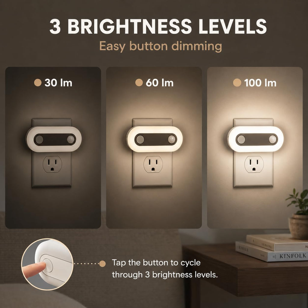 Plug In Night Light with Motion Sensor and Dusk to Dawn