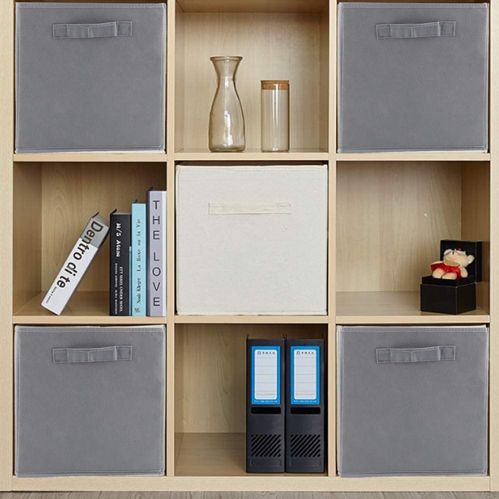 Basic Fabric Storage Bins 10.6 x 10.6 x 11 Storage Cubes 1 Pack Grey