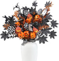 6 PCS Halloween Flowers Faux Pumpkin Floral Stems Festive Halloween Picks