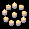 12 White Flameless Votive Candles Battery Operated with 6H Timer