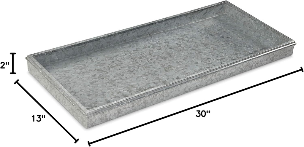 Good Directions Medium Boot Tray, 30-Inch Galvanized Gray Shoe Tray