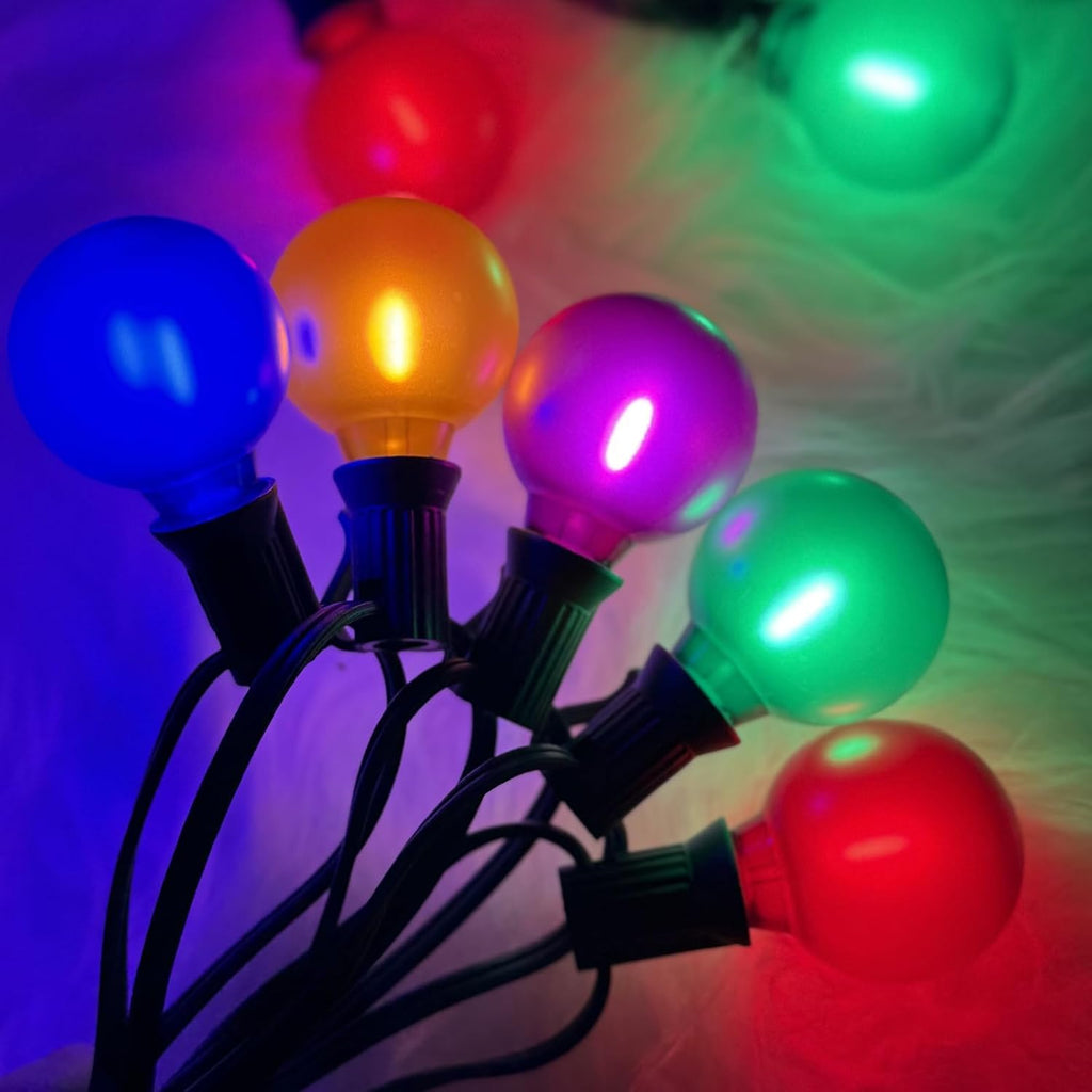 25Ft LED Multicolor String Lights Outdoor, Christmas Decor Patio Lights