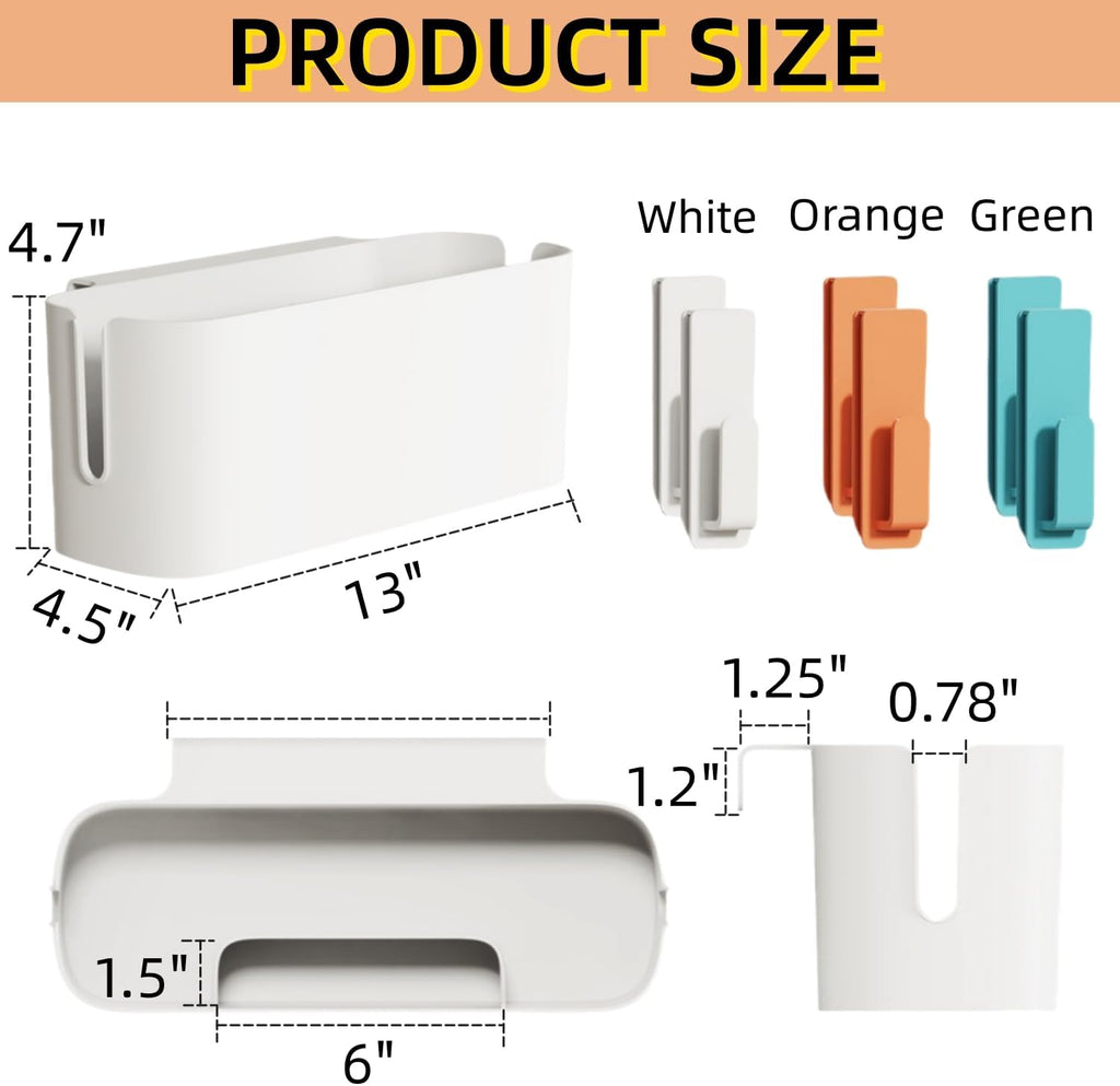 Bedside Organzier Caddy Hanging with Hooks, 11 Lbs (Orange)