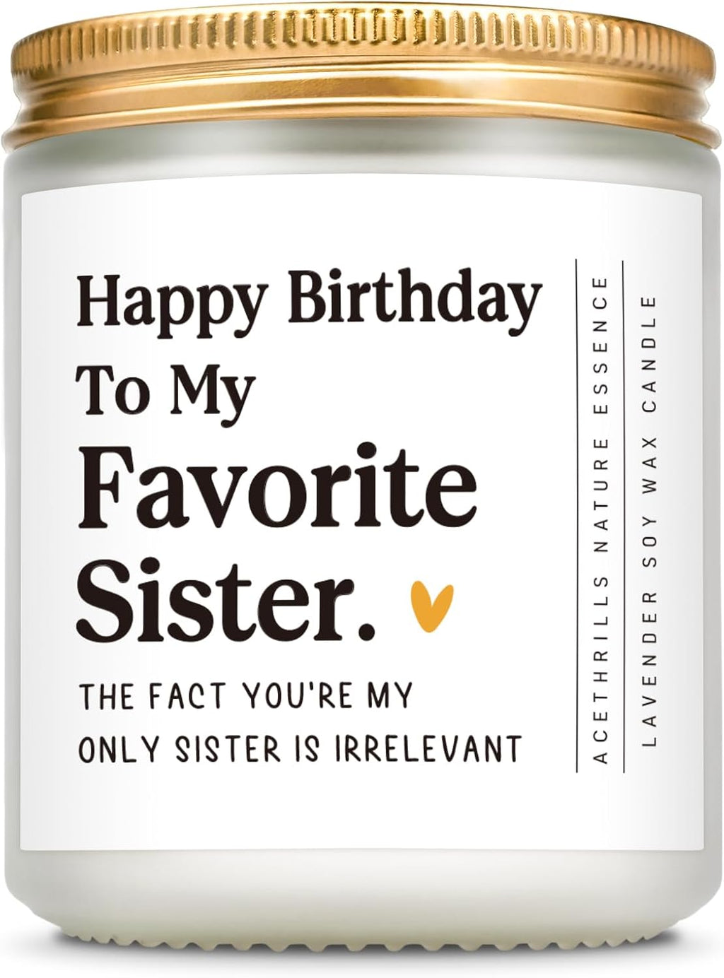 AceThrills Sister Birthday Gifts, Happy Birthday Gifts for Sister from Sisters/Brother - 7 Oz Lavender Scented Candles (to My Favorite Sisters)