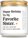AceThrills Sister Birthday Gifts, Happy Birthday Gifts for Sister from Sisters/Brother - 7 Oz Lavender Scented Candles (to My Favorite Sisters)