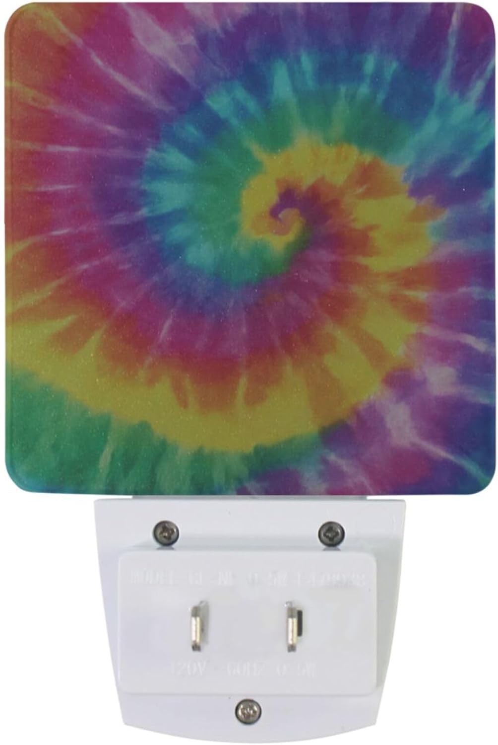 Vdsrup Tie Dye Night Light Set of 2 Rainbow Spiral Plug in LED Nightlights Auto Dusk-to-Dawn Sensor Lamp for Bedroom Bathroom Kitchen Hallway Stairs