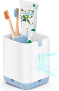 Boperzi Toothbrush and Razor Holder for Bathrooms - Countertop Organizer With Drainage, Anti-Slip Kids Toothpaste Caddy for Electric Toothbrush, Shower, Vanity - Blue