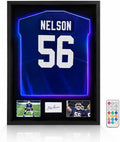 Snail 32"x24" Black LED Jersey Frame Case Displaying 2 Photos & A Signature