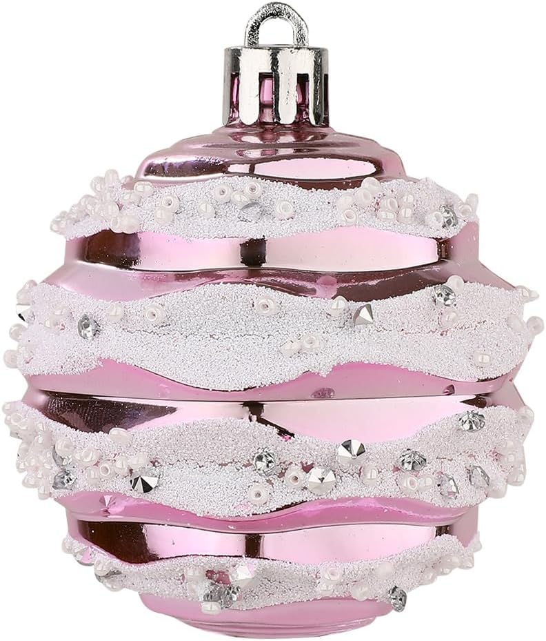 Sattiyrch Christmas Ball Ornaments 30ct, 60mm/2.36" Shatterproof Plastic Decorative Xmas Balls Ornaments Set (Pink)