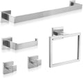 Bathroom Hardware Set Brushed Nickel,16 inch 5-Piece Towel Bar Wall Mount Modern Bathroom Accessories Include Towel Rack,Toilet Paper Holder,2*Robe Hook