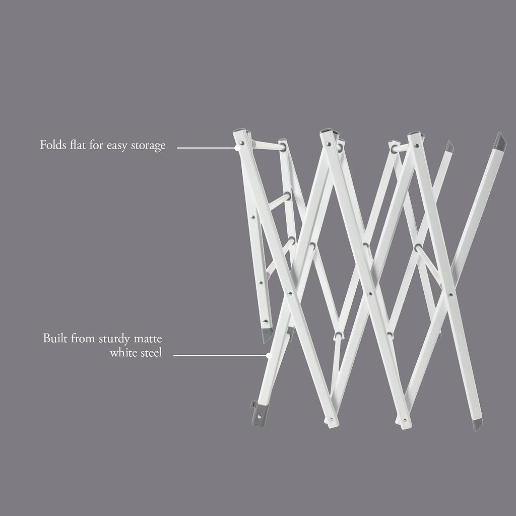 Gibson Home Clothes Drying Rack, Foldable Expandable Laundry Rack, White