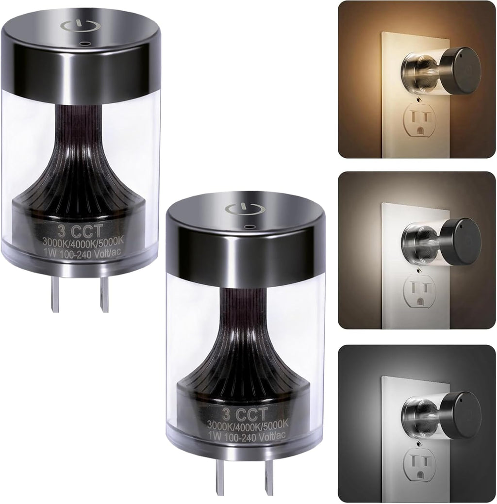 Dimmable LED Night Light Plug in Wall, Touch Control & 3-Color Temperature