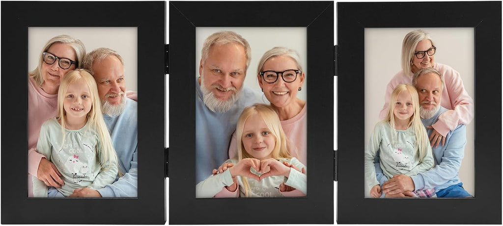 Frametory, 4x6 Triple Picture Frames Black, 1 Pack