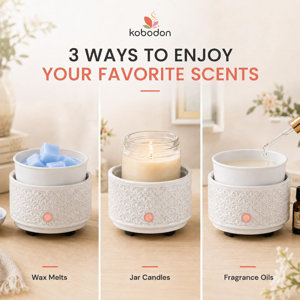 Ceramic Wax Melt Warmer 3-in-1 Electric Wax Warmer Fragrance Candle