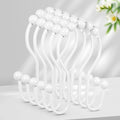 Resze 12PCS Shower Curtain Hooks, Sturdy Metal Shower Curtain Rings(White)