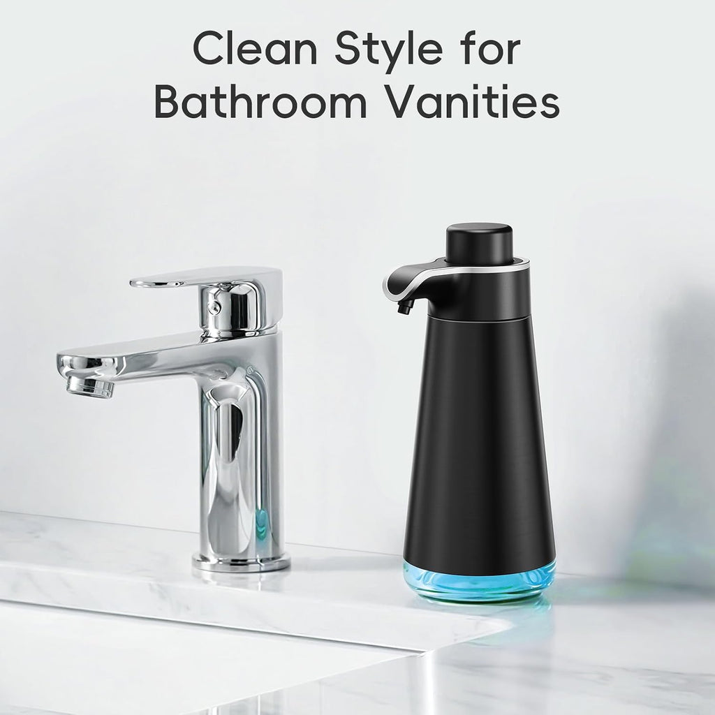 BYUNER Soap Dispenser for Bathroom & Kitchen, 15 fl oz Refillable Soap Dispenser, Brushed Black Metal Look Countertop Soap Dispenser, Rust-Free Hand Soap & Dish Soap Dispenser
