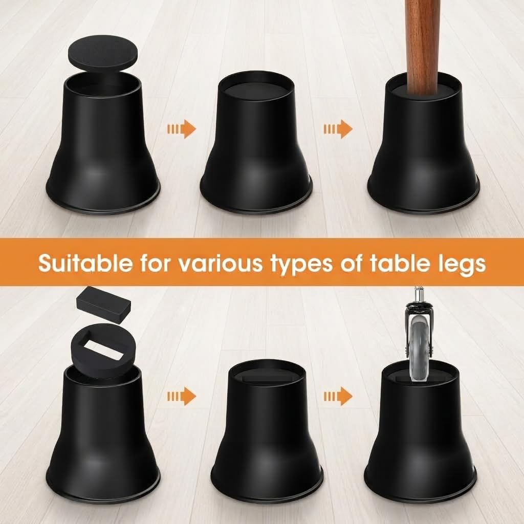 MYMULIKE Bed Risers 6 Inch, 6 Pack Heavy Duty Round Furniture Risers