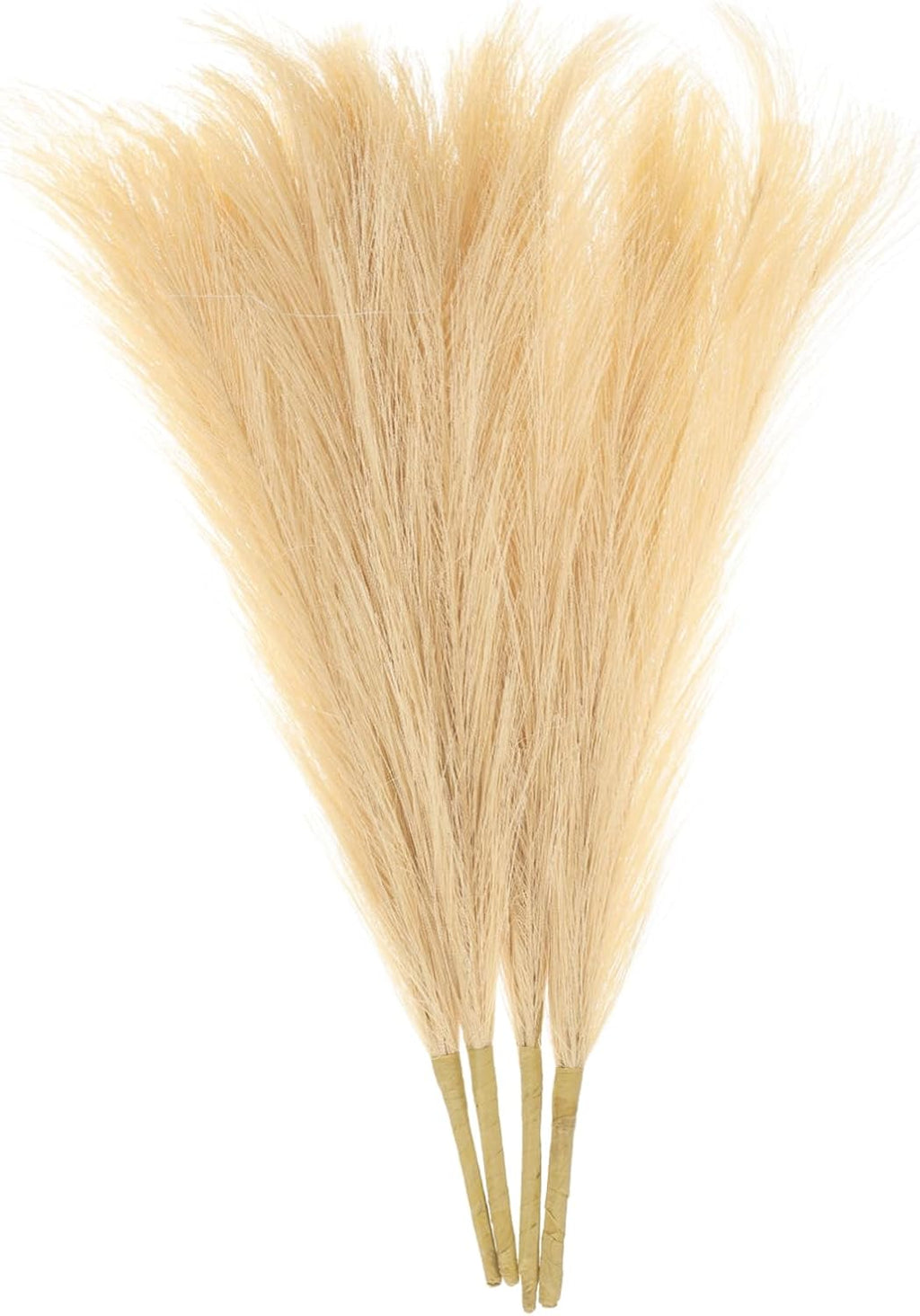 uxcell 4pcs Faux Pampas Grass 17 Inch 6 Stem Artificial Fake Dried Pampas Grass Decor for Floor Vase Filler, Wedding Decoration, Home Decoration, Light Coffee