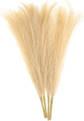 uxcell 4pcs Faux Pampas Grass 17 Inch 6 Stem Artificial Fake Dried Pampas Grass Decor for Floor Vase Filler, Wedding Decoration, Home Decoration, Light Coffee