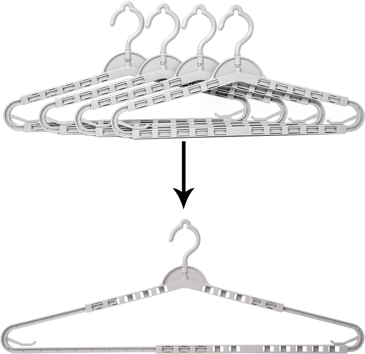 Extra Large Hangers Enlarge Adjustable Shoulder 16.5"-26" Hanger 4 Pack