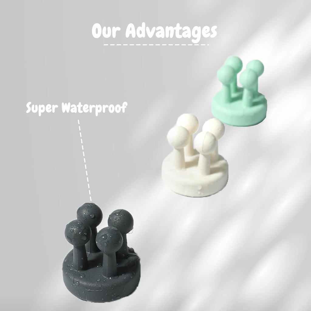 4 Pcs Silicone Waterproof Self Adhesive Toothbrush Holder,Black