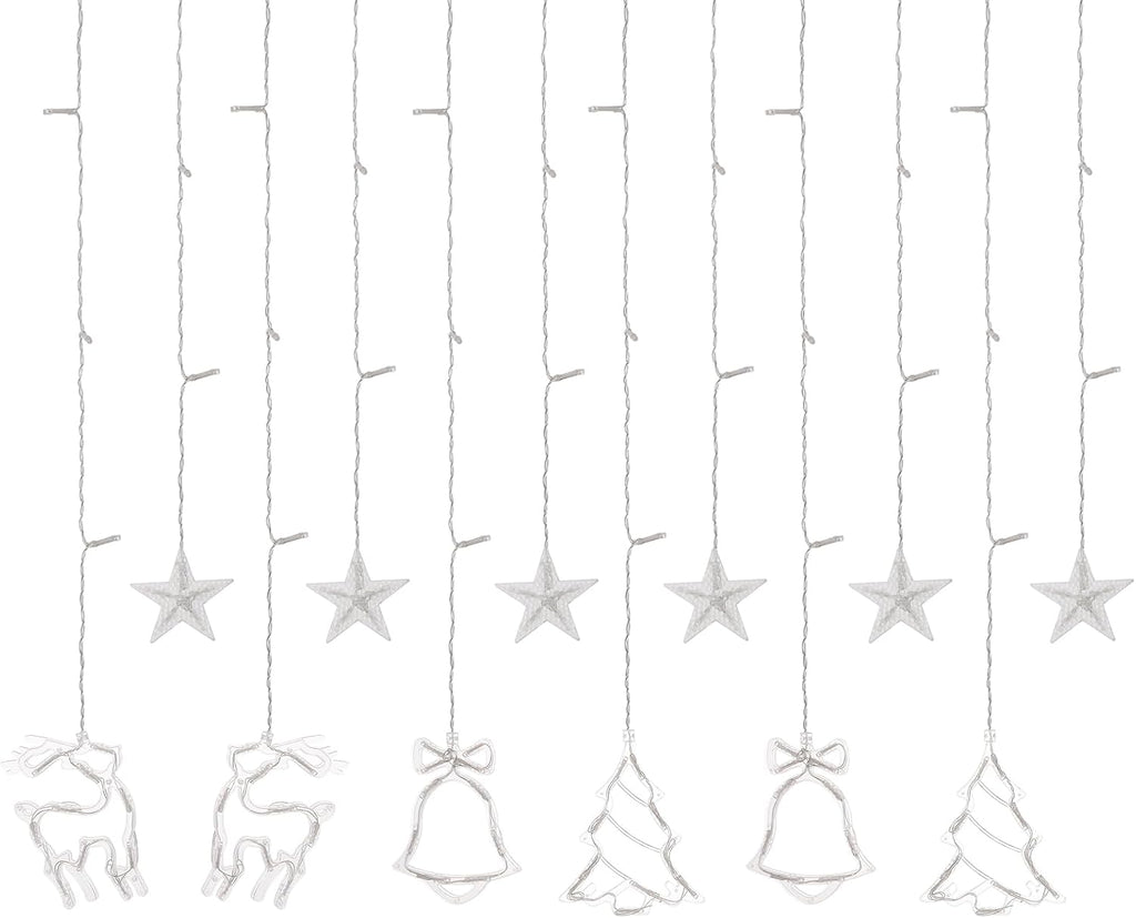 Lewondr 138 LED Christmas Curtain Lights with 6H Timer & 8 Modes
