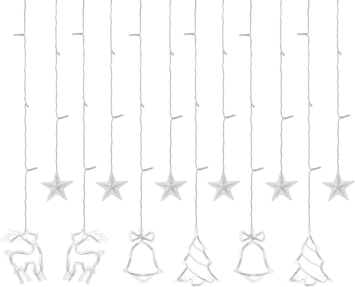 Lewondr 138 LED Christmas Curtain Lights with 6H Timer & 8 Modes